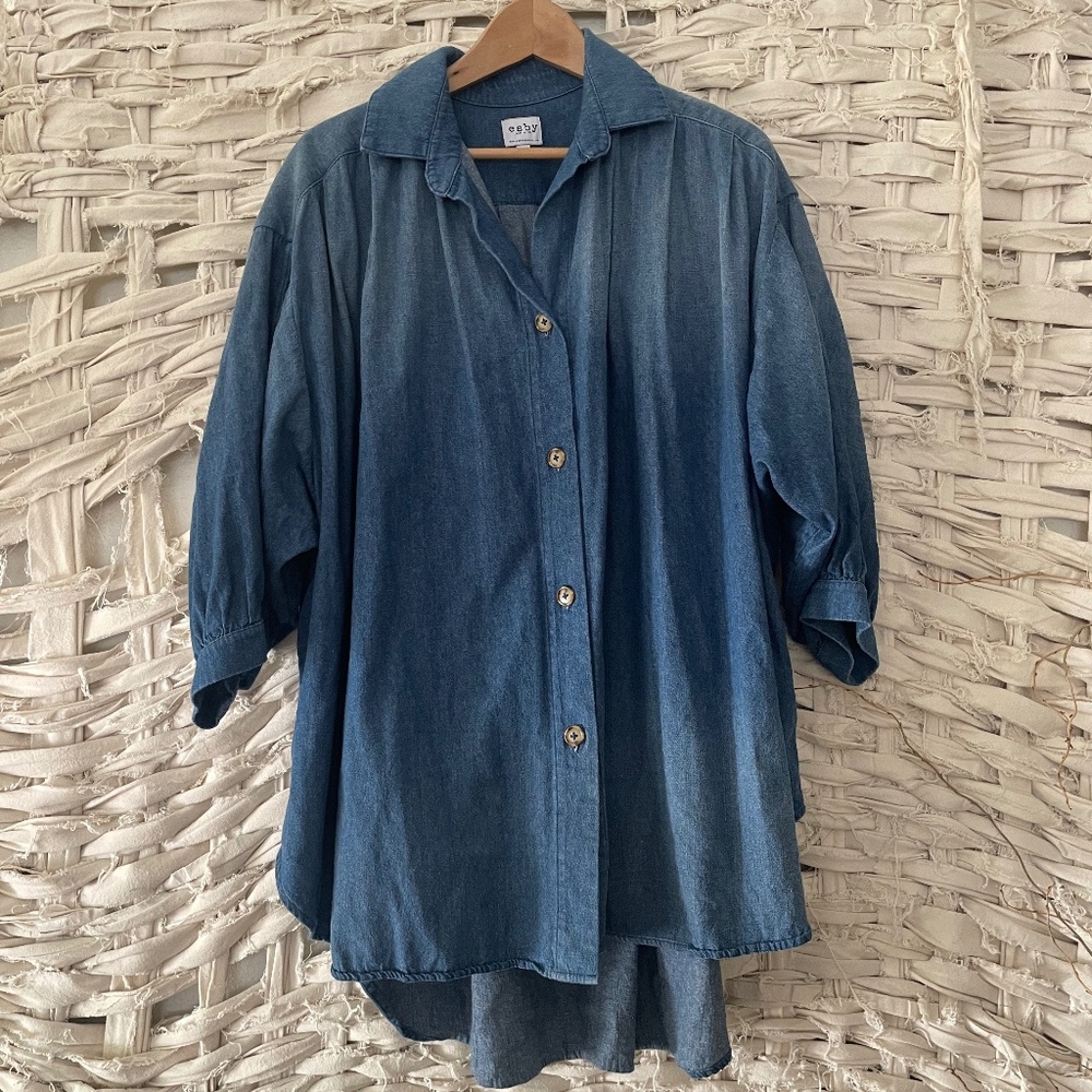 esby vintage washed denim chelle top